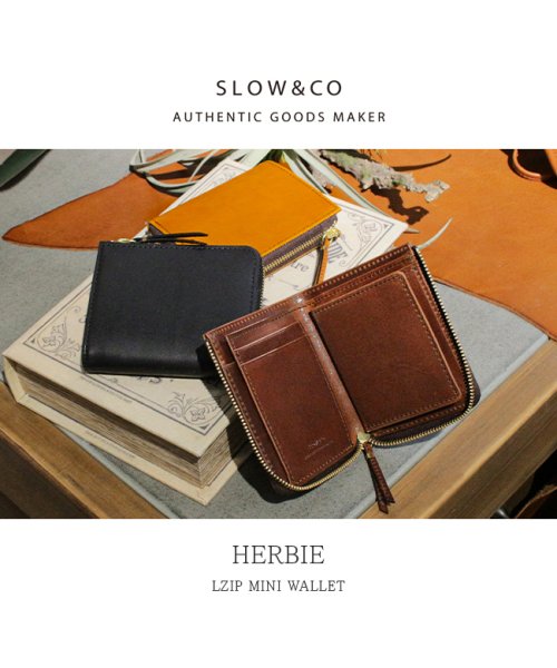 SLOW スロウ 財布 ミニ財布 ミニウォレット L字ファスナー ボックス型 box型小銭入れ ハービー 本革 日本製 SLOW Herbie SO882P SLOW ボックス型 ハービー Herbie mini