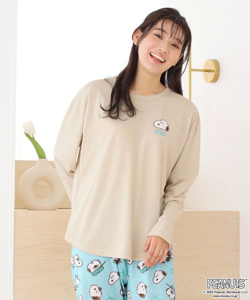 aimerfeel(エメフィール)/PEANUTS スヌーピー ランチパーティ ロングTシャツ 上下セット(男女兼用サイズ)/img06