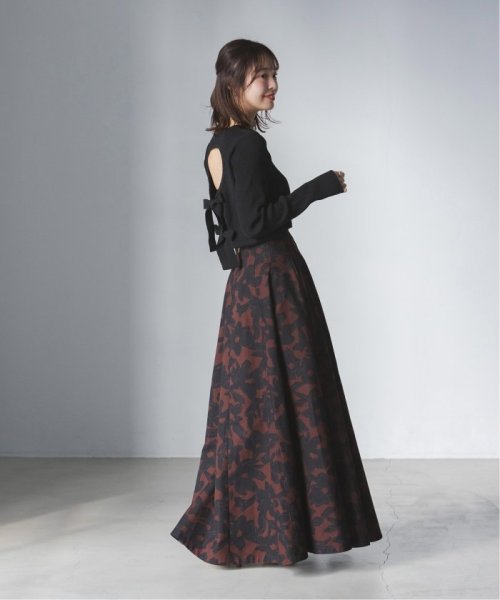 アルチザンフラワープリントフレアスカート 