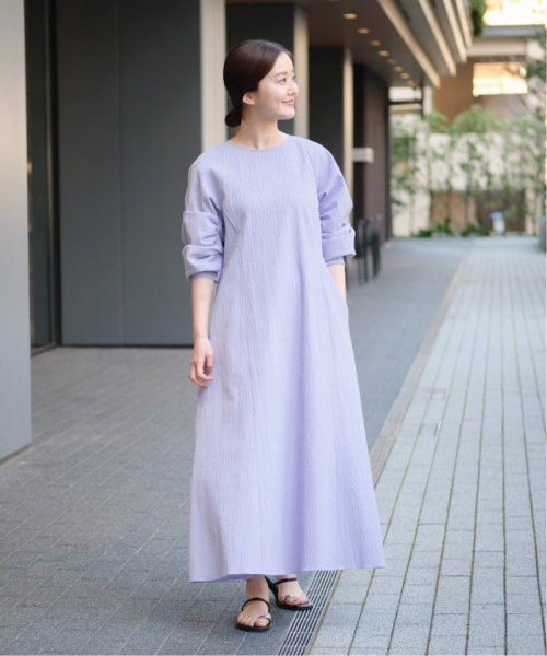 アームギャザーワンピース　無地 