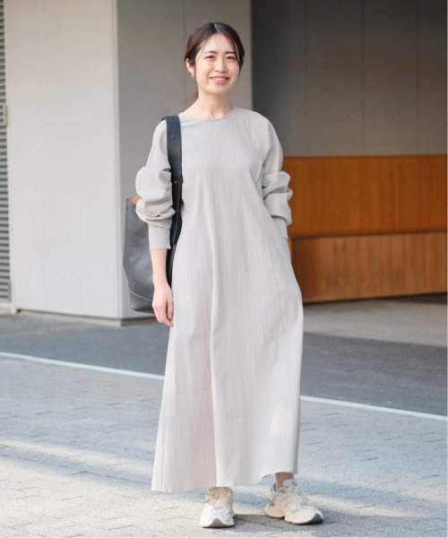 アームギャザーワンピース　無地 