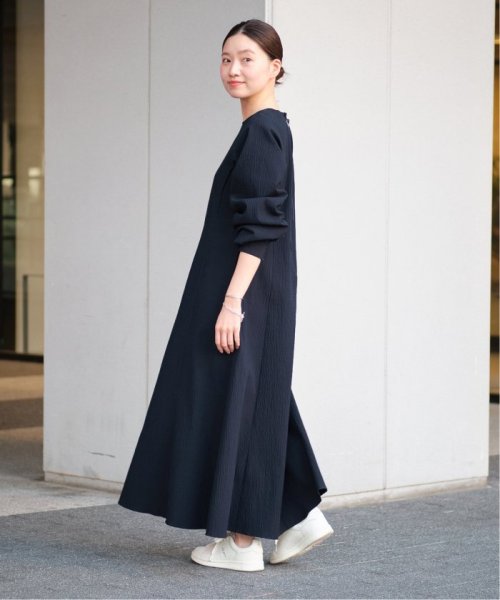 アームギャザーワンピース　無地 