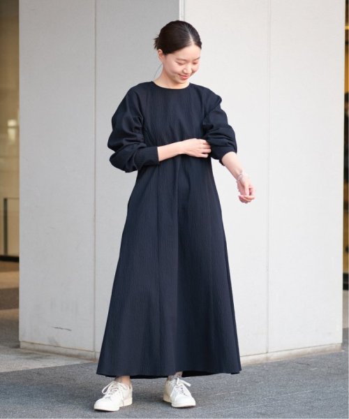 アームギャザーワンピース　無地 
