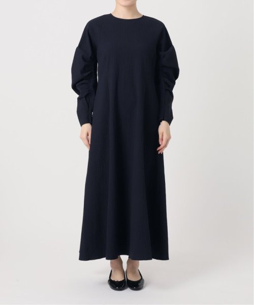 アームギャザーワンピース　無地 