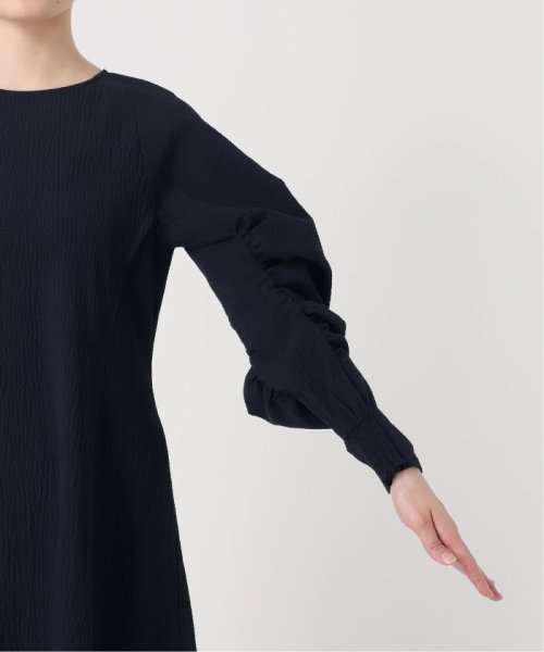 アームギャザーワンピース　無地 