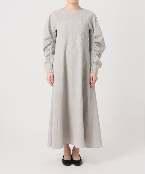 アームギャザーワンピース　無地 