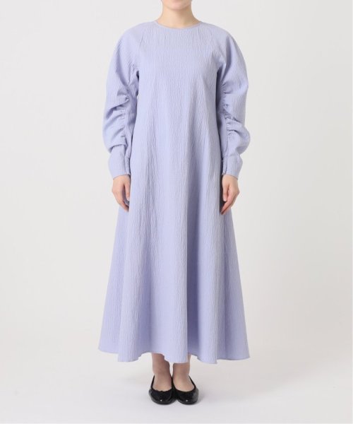 アームギャザーワンピース　無地 