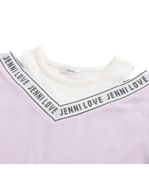 JENNI love(ジェニィラブ)/レイヤード風肩あきドッキングTシャツ/img15