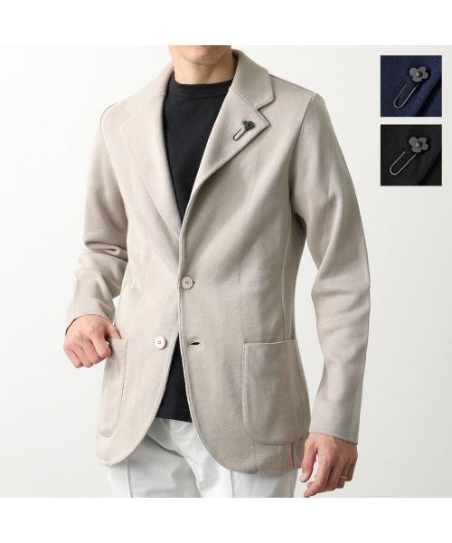 LARDINI ミラノリブ ニット ジャケット EQLJM56 EQ62000 ミラノリブ ニット ジャケット EQLJM56 シングルブレスト サイドベンツ