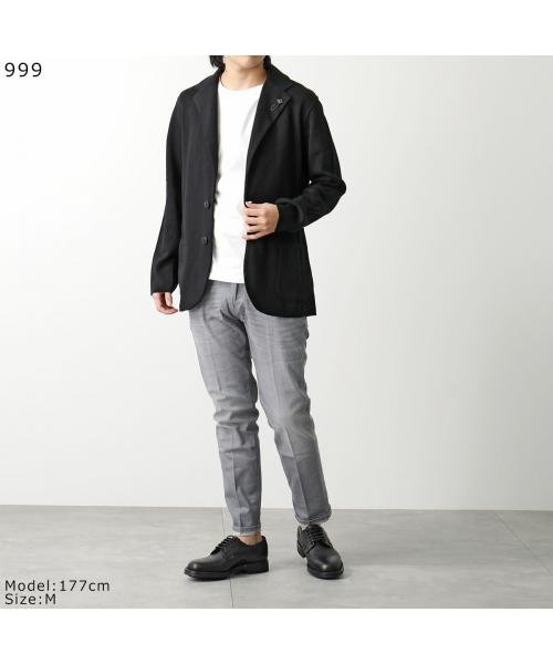 LARDINI ミラノリブ ニット ジャケット EQLJM56 EQ62000 ミラノリブ ニット ジャケット EQLJM56 シングルブレスト サイドベンツ