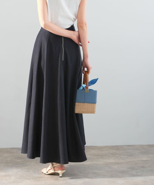 バックファスナーリネン混ロングスカート 人気・おすすめ｜使いやすい・旅行におすすめ 品質保証 全国発送 在庫限り