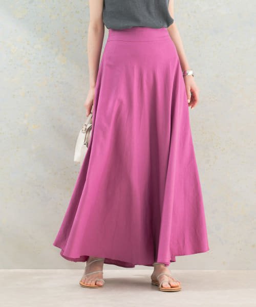 バックファスナーリネン混ロングスカート 人気・おすすめ｜使いやすい・旅行におすすめ 品質保証 全国発送 在庫限り