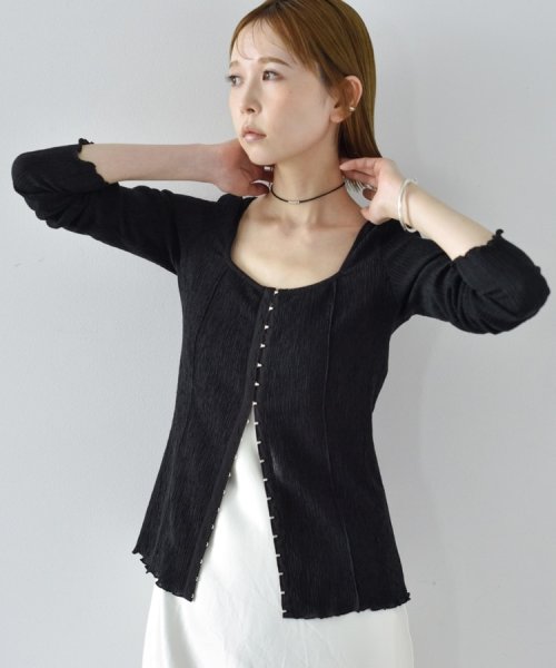 DRESSTERIOR(ドレステリア)/CODE A｜fronthook sheer rib pullover/img10