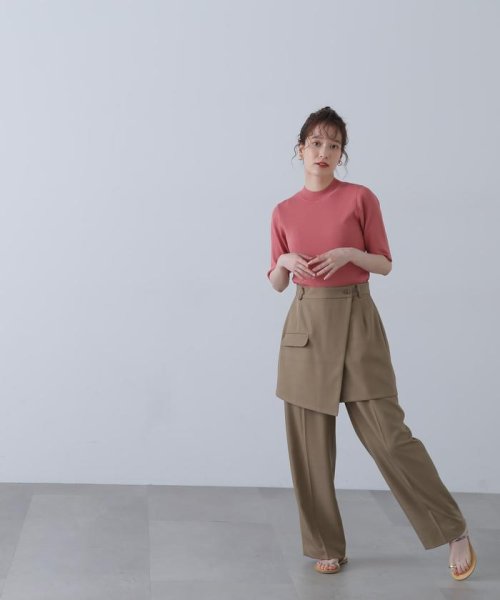 N Natural Beauty Basic(エヌナチュラルビューティベーシック)/総針ボトルネック5分袖ニット 24SS/img50