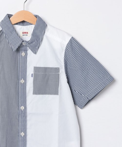 EDWIN(EDWIN)/H/S PATTARN SHIRTS  WHT.NVY/img02