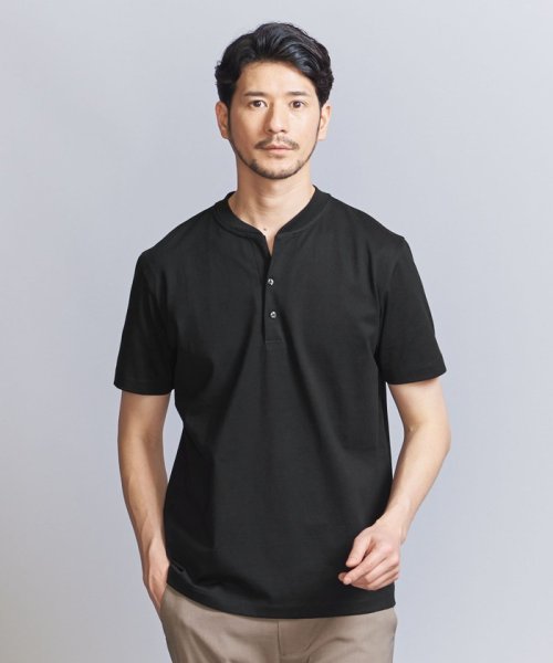 BEAUTY&YOUTH UNITED ARROWS(ビューティーアンドユース　ユナイテッドアローズ)/【WEB限定 WARDROBE SMART】クリア  ガスコットン ヘンリーネック カットソー【抗菌・防臭】/img01