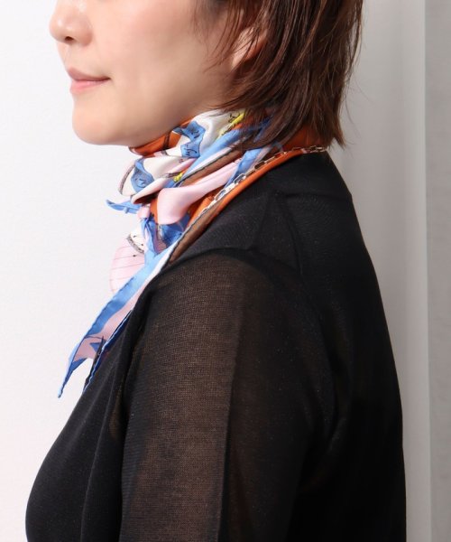 【manipuri/マニプリ】シルクプリントスカーフ65（コラージュバルーンヒストリー） 