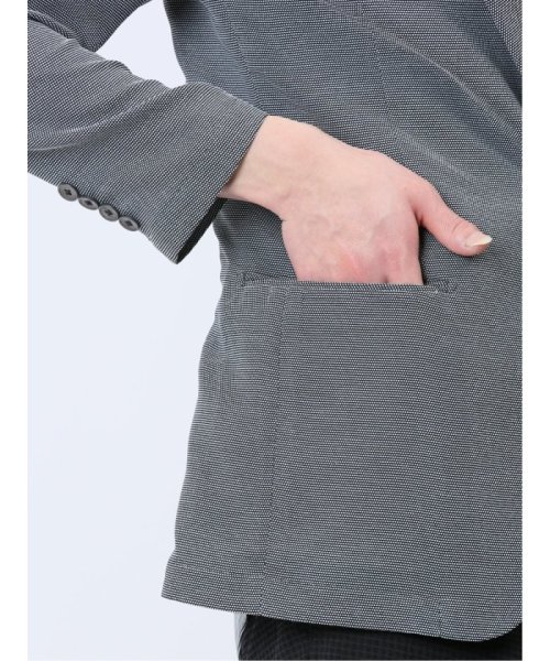 からみ調 スリムフィット 2ボタンジャケット グレー メンズ セットアップ ジャケット ビジネス カジュアル アウター ライトアウター 通勤 仕事 スリムフィット 2ボタンジャケット