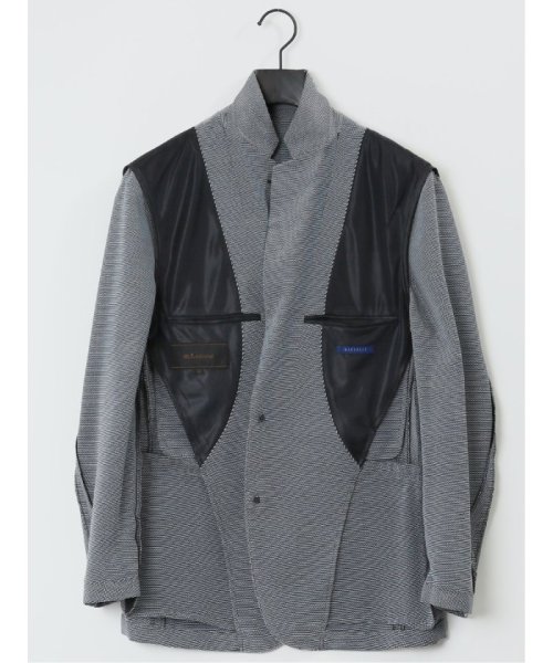 からみ調 スリムフィット 2ボタンジャケット グレー メンズ セットアップ ジャケット ビジネス カジュアル アウター ライトアウター 通勤 仕事 スリムフィット 2ボタンジャケット