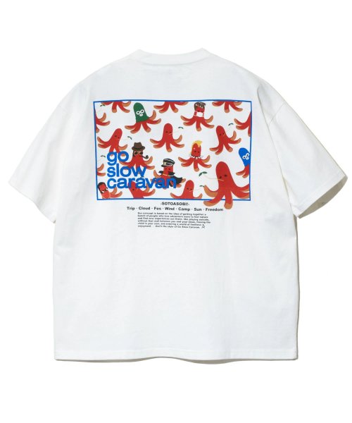 go slow caravan(ゴースローキャラバン)/321913A USA/C スクエアLOGOバックプリントゆったりTEE/img14