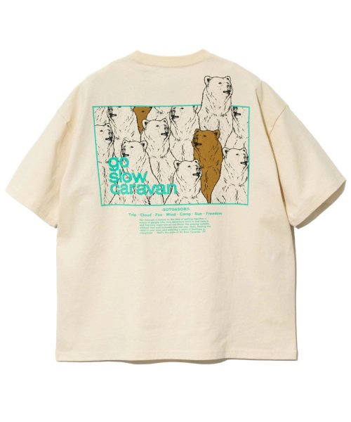 go slow caravan(ゴースローキャラバン)/321913A USA/C スクエアLOGOバックプリントゆったりTEE/img16