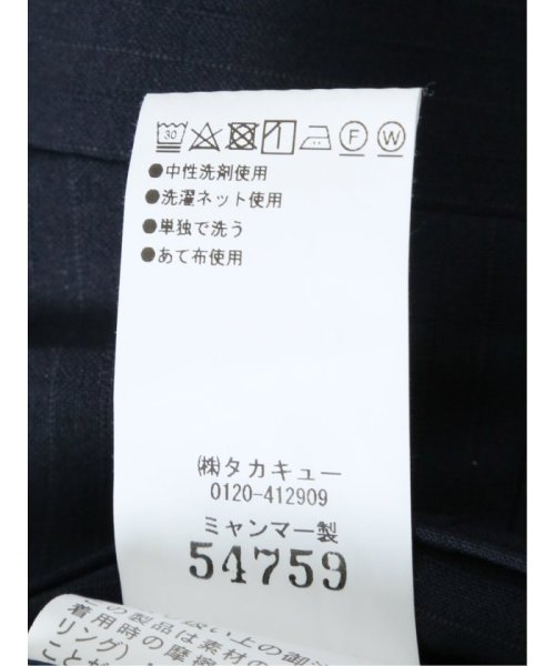 TAKA-Q(タカキュー)/軽量ストレッチ レギュラーフィット ノータックパンツ ストライプ紺/img14