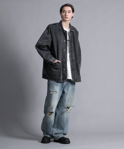 aimoha(aimoha（アイモハ）)/【aimoha neo】DISTRESSED BAGGY JEANS/img06