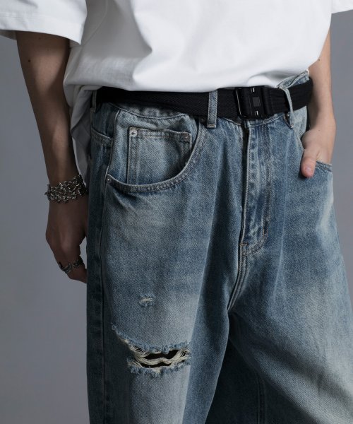 aimoha(aimoha（アイモハ）)/【aimoha neo】DISTRESSED BAGGY JEANS/img10