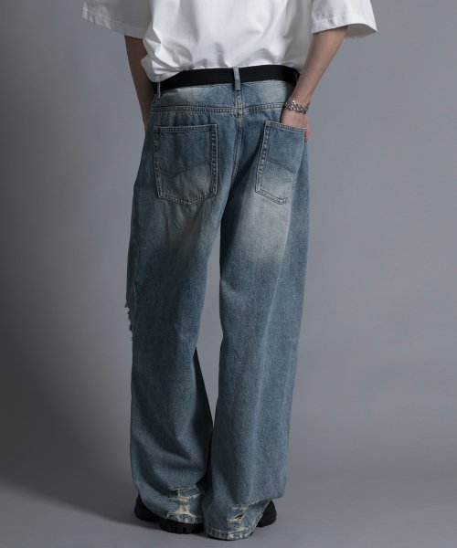 aimoha(aimoha（アイモハ）)/【aimoha neo】DISTRESSED BAGGY JEANS/img12