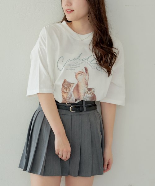 OLIVE des OLIVE(オリーブデオリーブ)/3匹の子ネコT　トップス　Tシャツ　春/img01