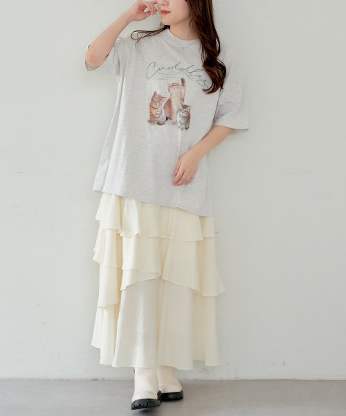 OLIVE des OLIVE(オリーブデオリーブ)/3匹の子ネコT　トップス　Tシャツ　春/img04