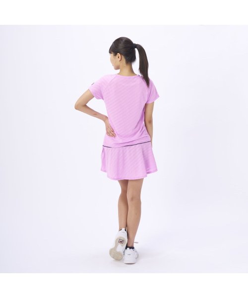 FILA（ZETT Ladies）(フィラ（ゼット　レディース）)/【テニス】ボレロ風 パイルメッシュボーダーシャツ レディース/img05