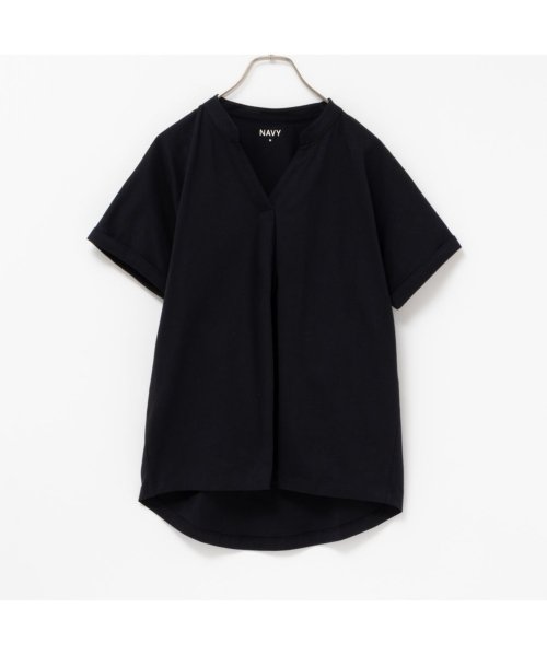 MAC HOUSE(women)(マックハウス（レディース）)/NAVY ネイビー ベーシックスキッパーTシャツ ENV240002/img13