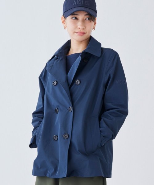 AIGLE(エーグル)/GORE－TEX ゴアテックス 透湿 撥水 防風 2レイヤー ショートPコート フーデッドジャケット/img02