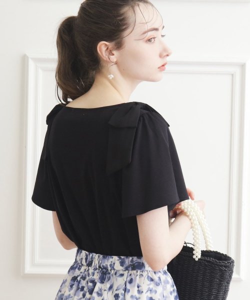 Couture Brooch(クチュールブローチ)/【接触冷感/UV】肩リボンフレアーTシャツ/img21