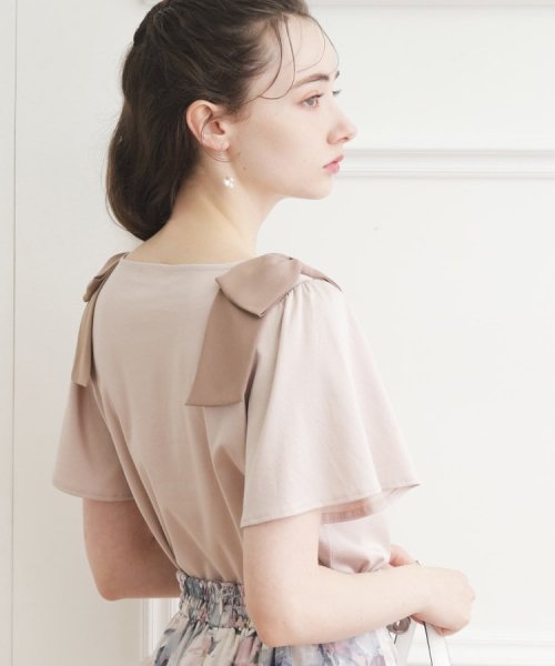 Couture Brooch(クチュールブローチ)/【接触冷感/UV】肩リボンフレアーTシャツ/img32
