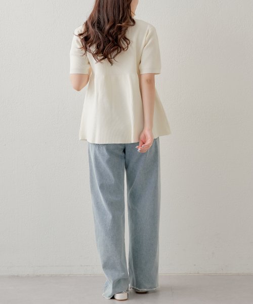 OLIVE des OLIVE(オリーブデオリーブ)/WZIPペプラムニット　トップス　春　ニット　オフィス/img10