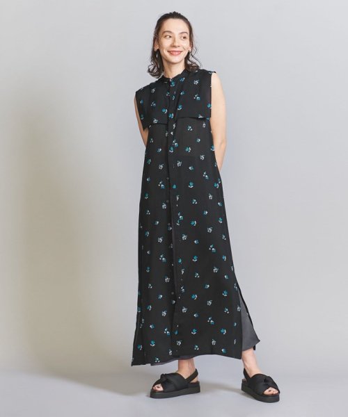 【WEB限定】ソリッド＆フラワー ケープノースリーブワンピース B80 W56 H85