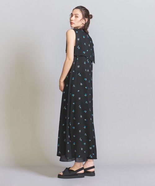 【WEB限定】ソリッド＆フラワー ケープノースリーブワンピース B80 W56 H85