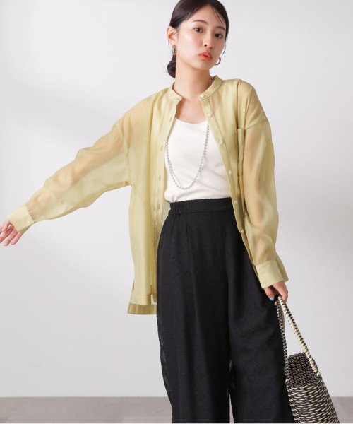 N Natural Beauty Basic(エヌナチュラルビューティベーシック)/バンドカラースリットシアーシャツ 24SS/img52