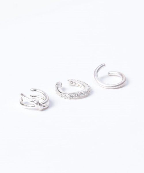 GOLDY(GOLDY)/【GOLDY】アクセサリー アクセ イヤーカフ キュービックジルコニア メタルノット セット イヤーカフセット 3PCS 結婚式 オケージョン 2230208/img02