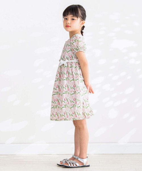 BeBe Petits Pois Vert(ベベ プチ ポワ ヴェール)/ウエストリボン花柄ワンピース(95~150cm)/img02