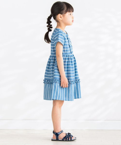 BeBe Petits Pois Vert(ベベ プチ ポワ ヴェール)/ボーダー＆ストライプワンピース(95~150cm)/img02