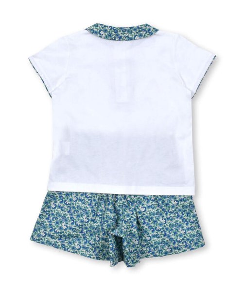 BeBe Petits Pois Vert(ベベ プチ ポワ ヴェール)/襟付きTシャツ＋ショートパンツ花柄セットアップ(95~150cm)/img19