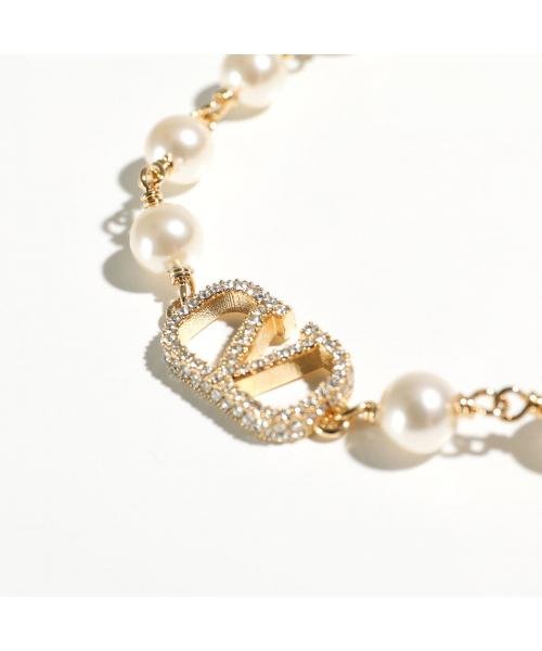 VALENTINO ブレスレット J0G16QVS Vロゴ クリスタル パール VALENTINO ブレスレット Vロゴ クリスタル