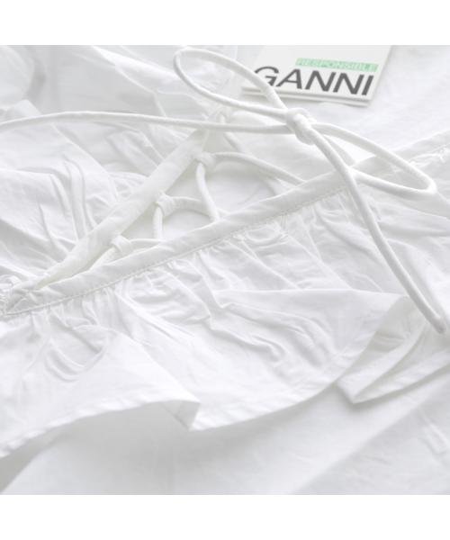 GANNI(ガニー)/GANNI ブラウス Cotton Poplin Ruffle V－neck Blouse F8701 6479/img09
