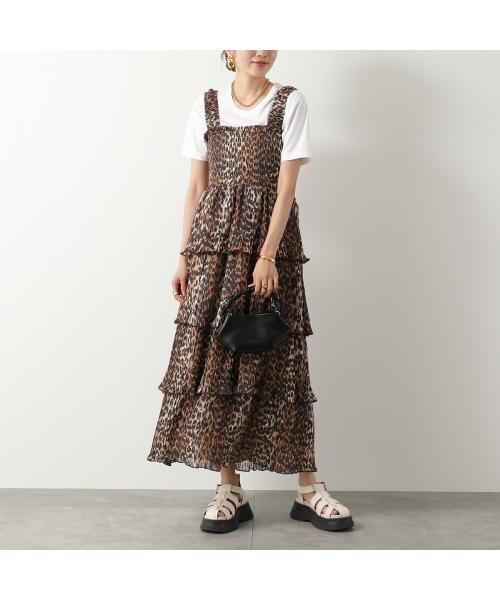 GANNI(ガニー)/GANNI ワンピース Pleated Georgette Flounce Smock Midi Dress/img01