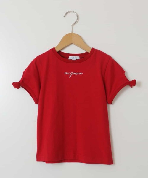 a.v.v(KID'S)(アー・ヴェ・ヴェキッズ)/[140－150]袖口リボンTシャツ/img01