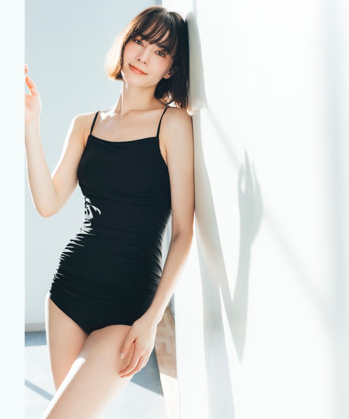 トリコット ギャザーワンピース スイムウェア / 水着― UVケア ―