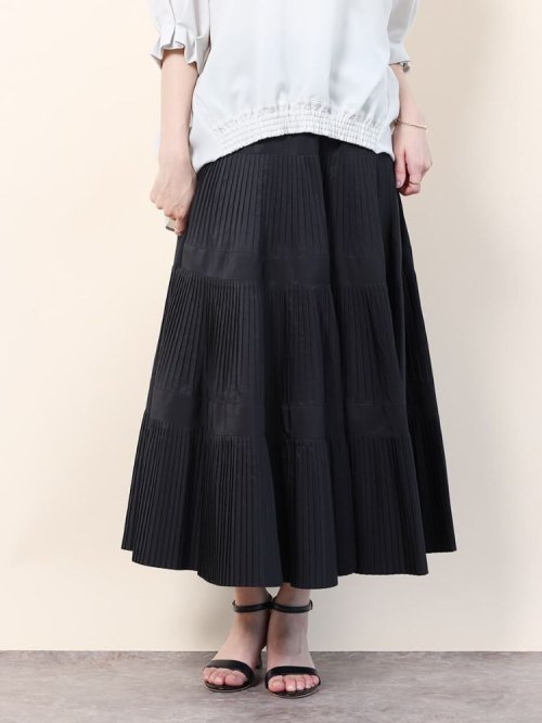 プリーツティアードスカート 
